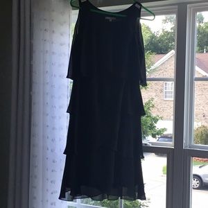 Sleeveless black cocktail dress